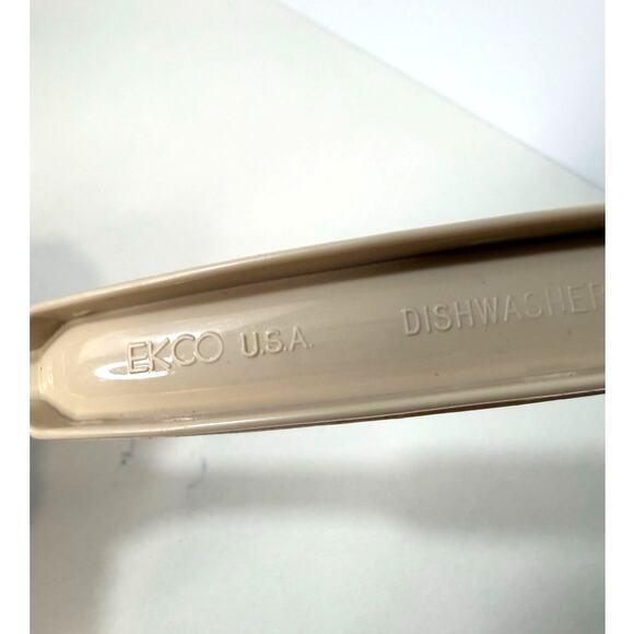 Vintage Ekco Solid Serving Spoon Nylon Plastic USA Almond Tan 11" - Picture 3 of 6